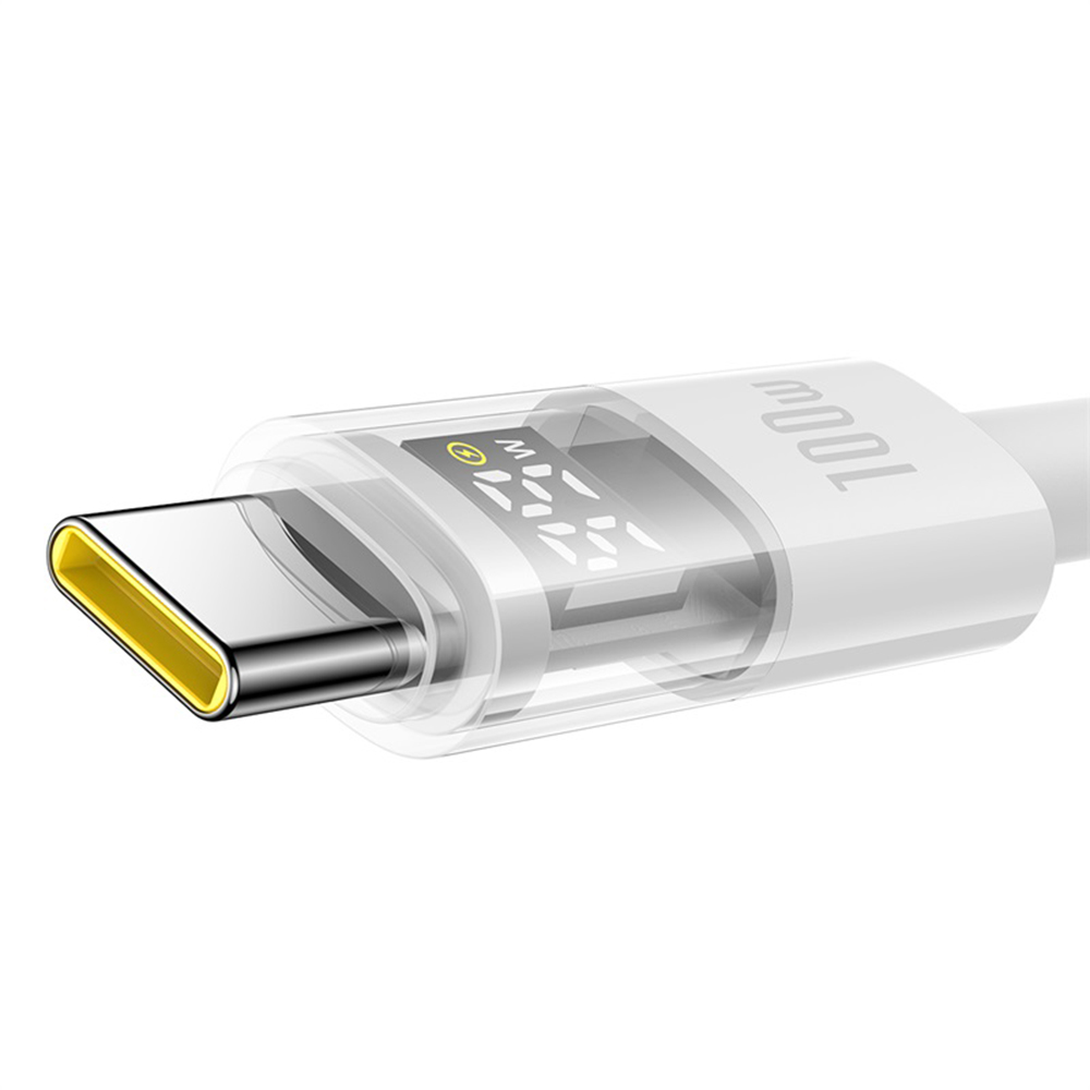 Digital Display Data Cable, USB to Type-C, 100W, 2m - Baseus Display 2 (P10382701211-01) - Moon White