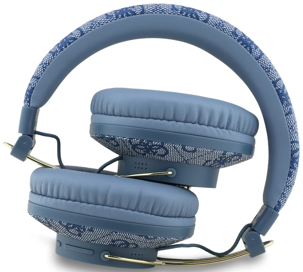 On-ear wireless headphones, Bluetooth 5.3, ENC, USB-C, 300mAh - Guess 4G Metal Logo (GUBHS72P4FC4MB) - Blue