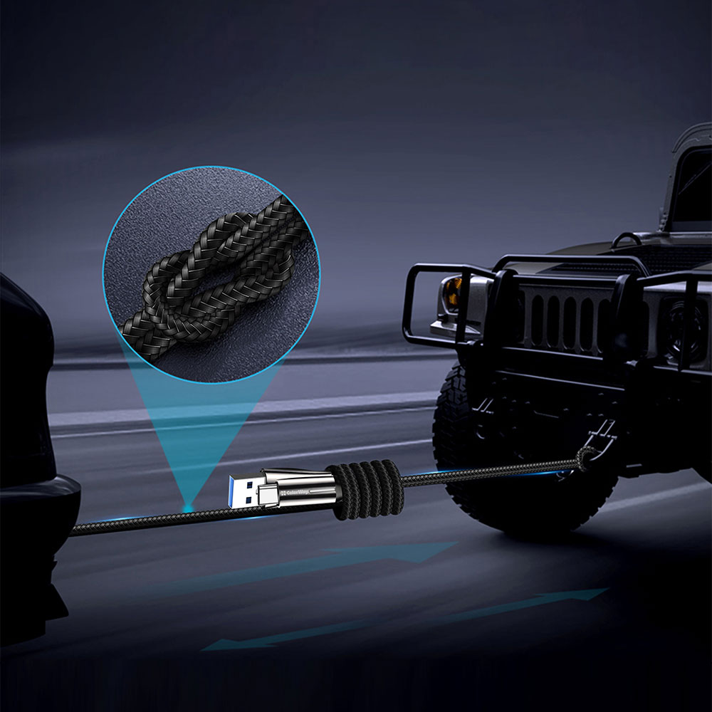 USB to Type-C cable, Quick Charge 3.0, LED, 2.4A, 1m - ColorWay (CW-C-CBUC035-BK) - Black
