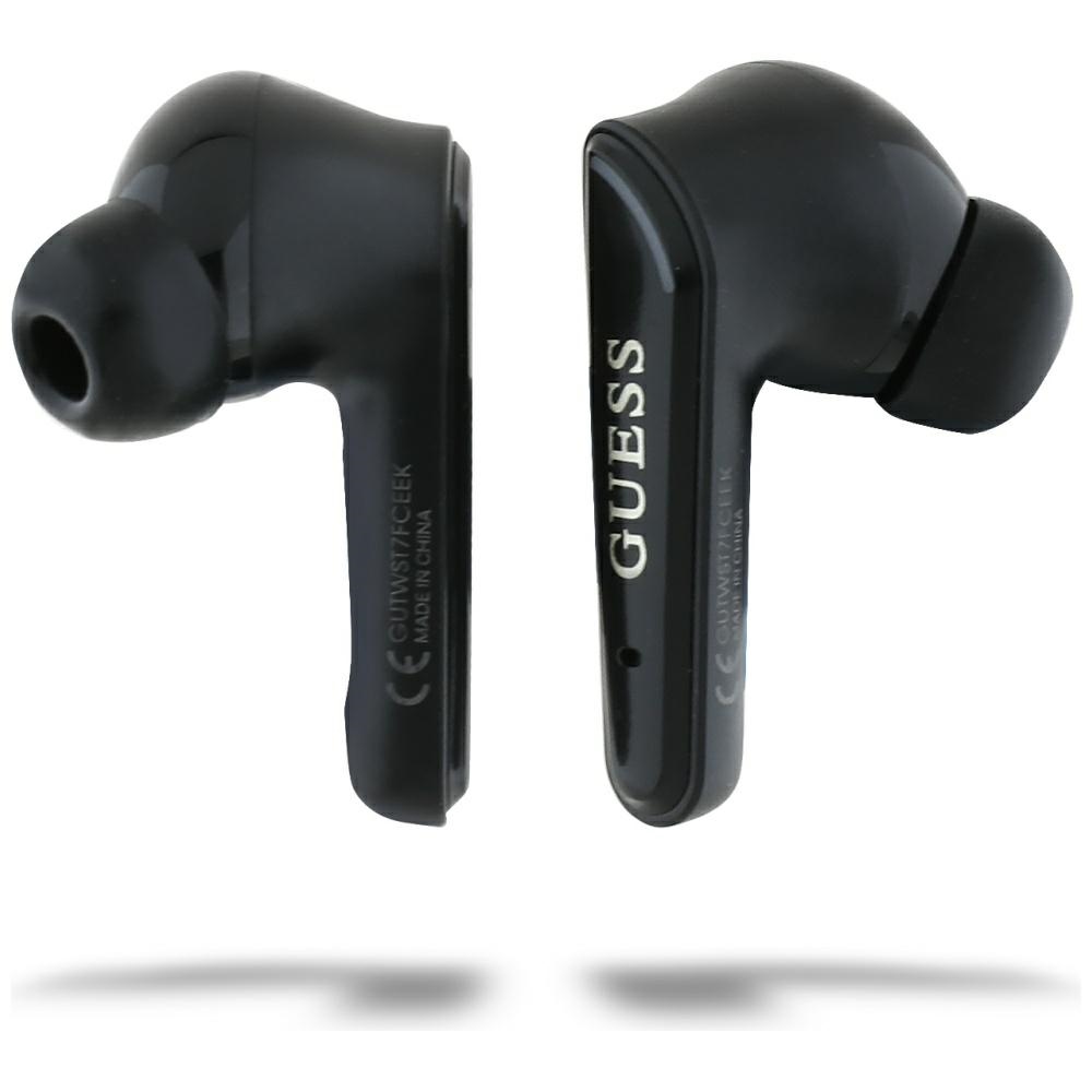 True Wireless Stereo Headphones, Bluetooth 5.4 - Guess Flat Classic Logo Electroplated (GUTWST7FCEEK) - Black