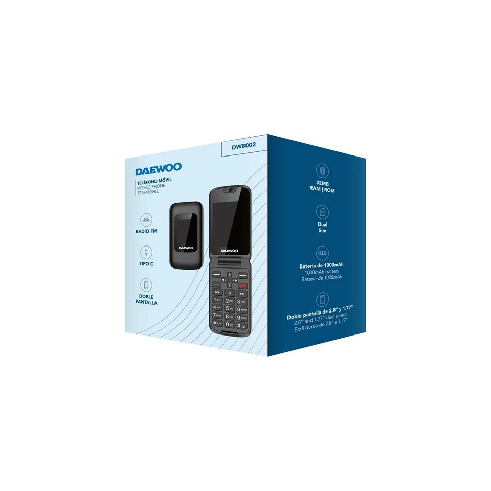 Daewoo 2.8" 32GB Black Senior Cell Phone EU WARRANTY